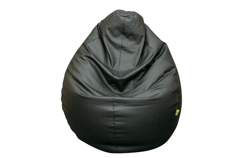 Lazy Panda Handmade Leather Bean Bags XL - Black - مقعد جلدي